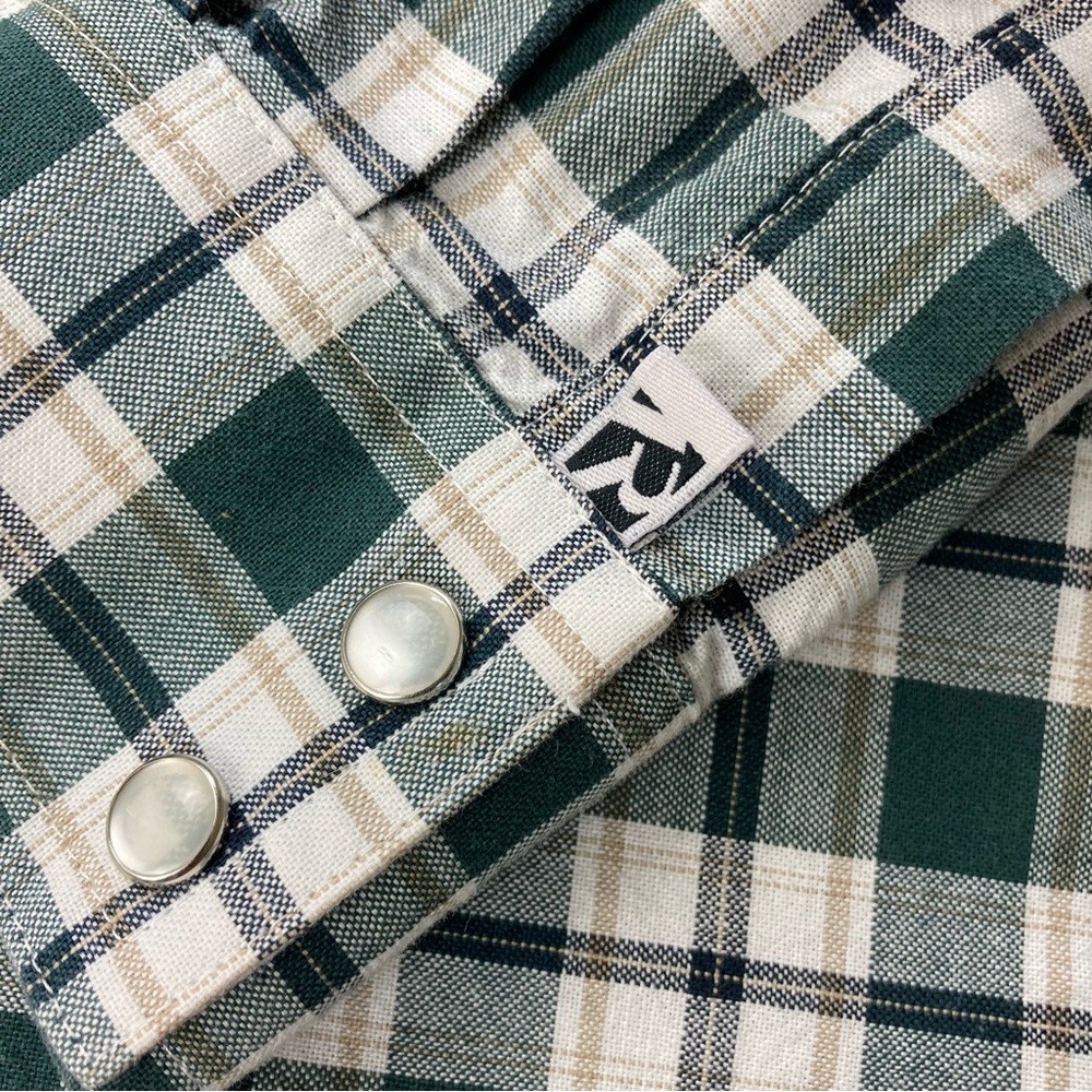 Vintage Rockies Forest Green Plaid Pearl Snap Western Shirt XL - Picture 7 of 14